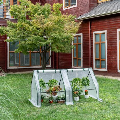 WOLTU Greenhouse Plants Foil Tomato Vegetable House W/ 2 Windows 180x90x90cm White
