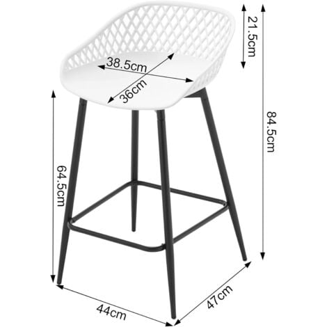 WOLTU 2x Bar Stools Breakfast Counter Chairs Bar Chairs Modern Stools for Kitchen Home Bar, White
