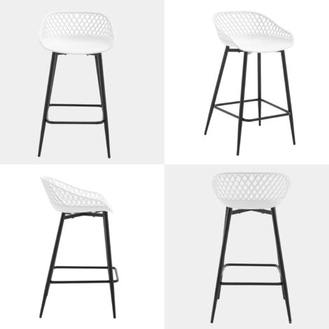 WOLTU 2x Bar Stools Breakfast Counter Chairs Bar Chairs Modern Stools for Kitchen Home Bar, White