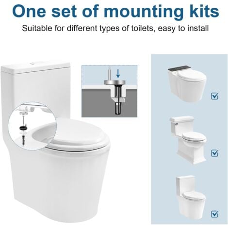 WOLTU Modern O Shape Toilet Seat Soft Closing Silent Quick Release Top Mounting Set for Easy Assembly, Wood Grain Pattern