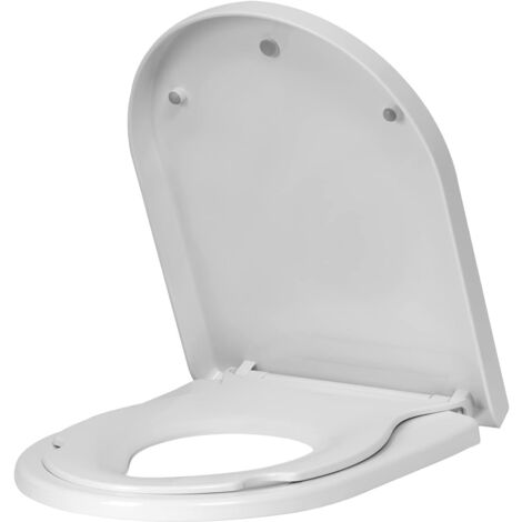 WOLTU Modern D Shape Toilet Seat Soft Closing Silent Adjustable Hinges, White