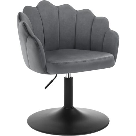 WOLTU Adjustable Swivel Dressing Table Chair, Dark Grey