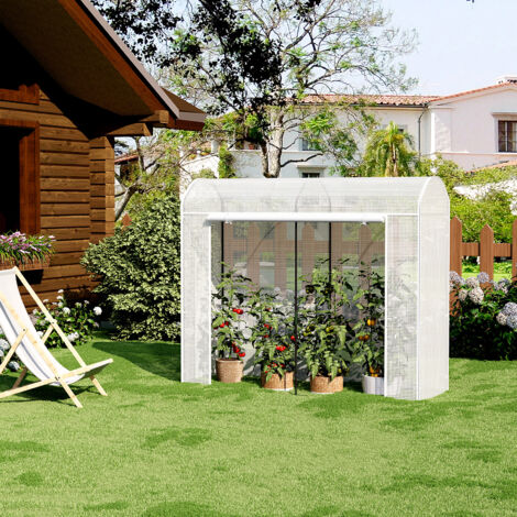 WOLTU Garden Greenhouse Outdoor Grow House with Door and 2 Windows, White
