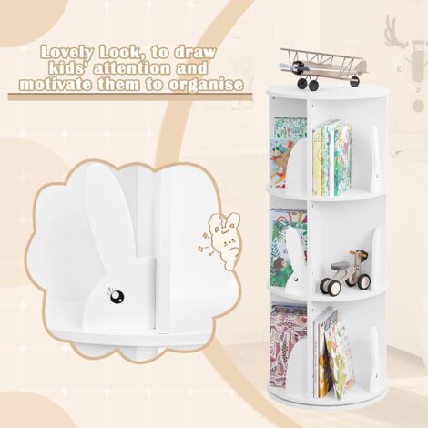 WOLTU 4 Tier RotatingBookcase Shelving Storage Unit, White