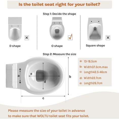 WOLTU Soft Close Toilet Seat with Quick Release,Assembly from Above, Toilet Seats with Adjustable Hinges, O Shape Toilet Lid Loo Seat, Herbs