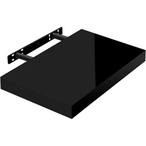 WOLTU High Gloss Wall Storage Shelf CD Media Storage Rack 90 x 22.9 x 3.8 cm Black
