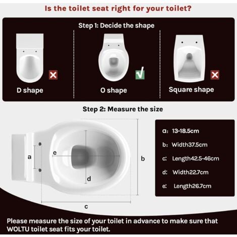 WOLTU Soft Close Toilet Seat with Quick Release,Assembly from Above, Toilet Seats with Adjustable Hinges, O Shape Toilet Lid Loo Seat, Flowers