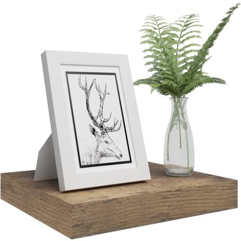 WOLTU Wall Storage Shelf CD Media Storage Rack 30 x 22.9 x 3.8 cm Dark Vintage Brown