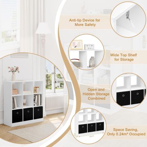 WOLTU 9 Cube Storage Unit Cabinet Bookcase Display Shelves- White