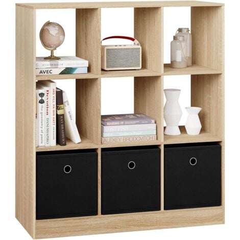 WOLTU 9 Cube Storage Unit Cabinet Bookcase Display Shelves- Light Oak