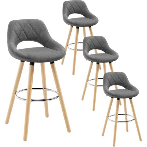 WOLTU  Bar Stools Set of 4 Breakfast Counter Chairs Modern High Stools for Kitchen Home Bar Restaurant, Dark Grey