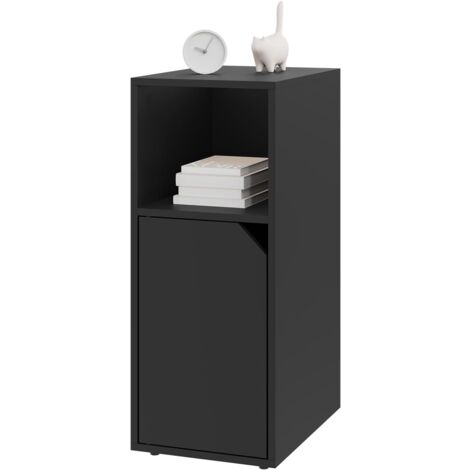 WOLTU 1x Bedside Tables Cabinet Slim Side Table Bedroom Furniture Nightstand Storage Black
