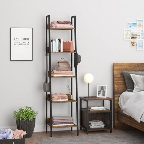 WOLTU Bookshelf Bookcase Storage Rack Standing Shelf 5-Tier Ladder Bookcase for Home, Living Room, Bedroom, Office