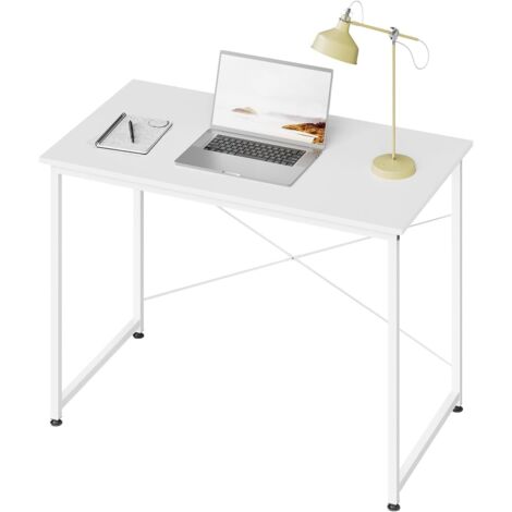 WOLTU Computer Desk with Metal Frame for Office Home Study Writing, White