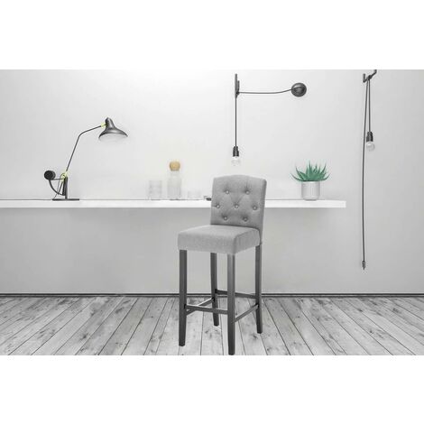 WOLTU Breakfast Kitchen Counter chairs bar stools Bar chairs Wood Legs barstools Light Grey