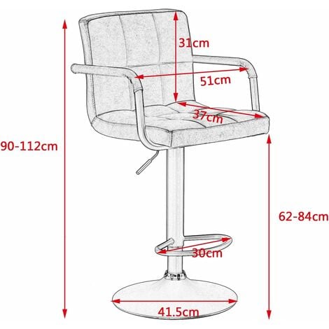 WOLTU 2X bar stools chairs Breakfast stools Kitchen PU Leather Adjustable Swivel Dark Brown