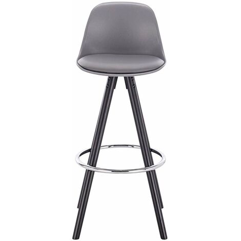 WOLTU bar stools chairs Set of 2pcs barstools Breakfast Kitchen Counter Wood Leg Grey