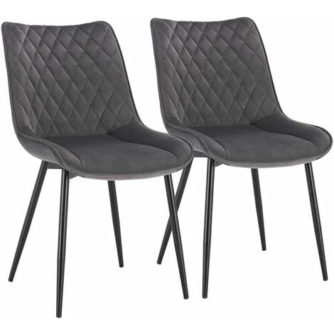 WOLTU 2x dining chairs Kitchen Counter chairs Lounge Leisure Living Room Dark Grey