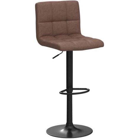 WOLTU 2x bar stools Bar chairs Breakfast stools for Kitchen Faux PU Adjustable Swivel Dark Brown