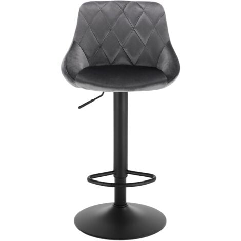 WOLTU bar stools Bar chairs Breakfast Dining stools 2 pcs Velvet Exterior Dark Grey