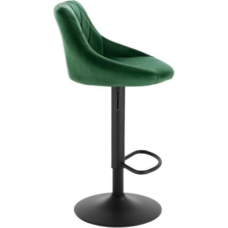 WOLTU 1x Breakfast bar stools Bar chairs Kitchen bar stools with Velvet Swivel Gas Green