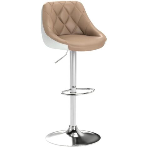 WOLTU 1 pcs bar stools Faux Leather Kitchen stools barstools Seat Adjust 60-82cm Khaki