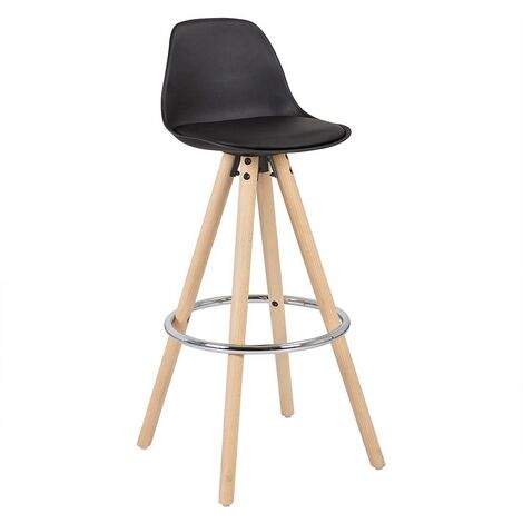 WOLTU Breakfast Kitchen Counter Bar chairs Faux Leather+PP bar stools barstools 1pc Black