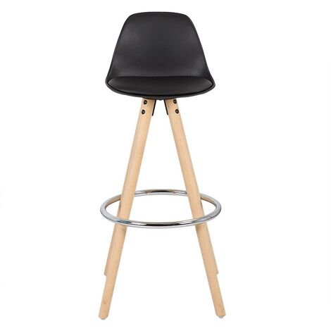 WOLTU Breakfast Kitchen Counter Bar chairs Faux Leather+PP bar stools barstools 1pc Black