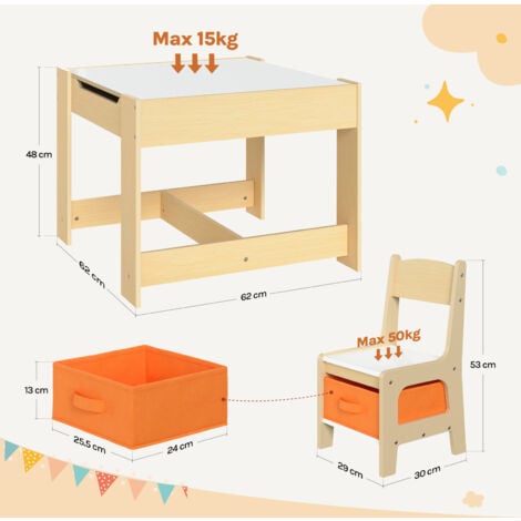 WOLTU Table with 2 chairs Wooden Kids' Children's Desk Set Boys Girls Play
