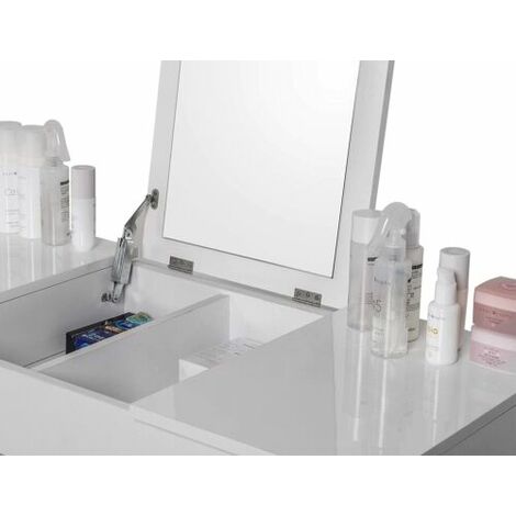 WOLTU Dressing Table Cosmetic Table Dressing stools Makeup Mirror Foldable 2 Storage
