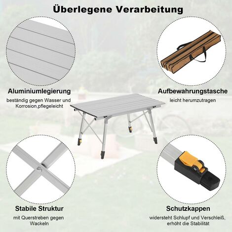 WOLTU Folding Camping Tables Outdoor Garden Picnic Fishing Portable BBQ W/Bag. Silver