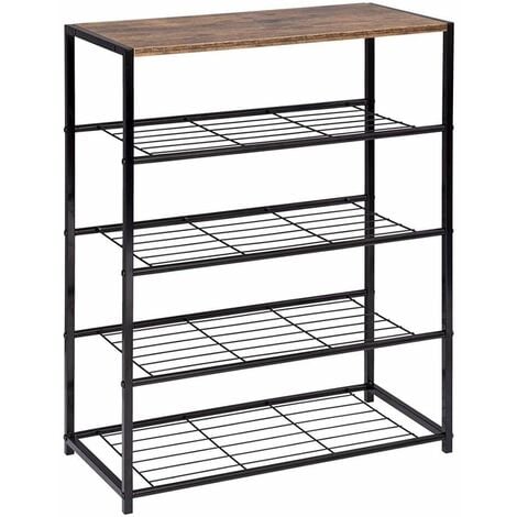WOLTU 4 Tiers Shoe Rack Stand Compact Space Saving Storage Organiser Shelf Oak