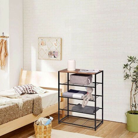 WOLTU 4 Tiers Shoe Rack Stand Compact Space Saving Storage Organiser Shelf Oak