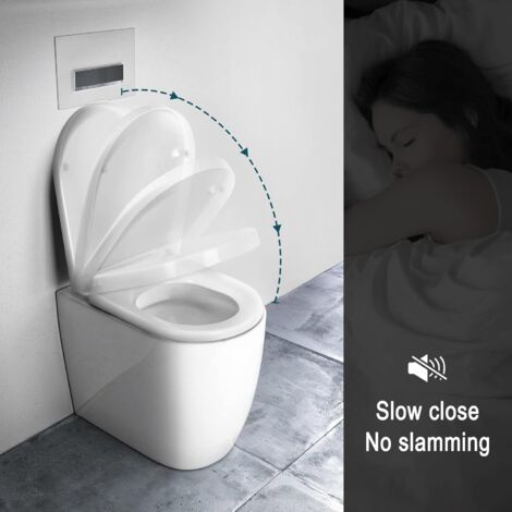 WOLTU D Shape WC Toilet Seats Soft Close Quick Release Heavy Duty ...