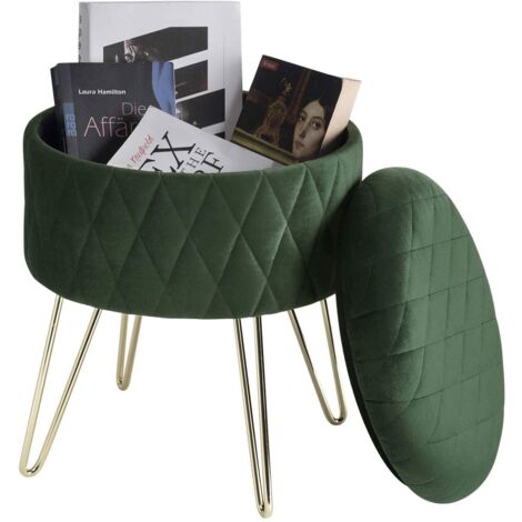 WOLTU Round Velvet Ottoman Footrest ...