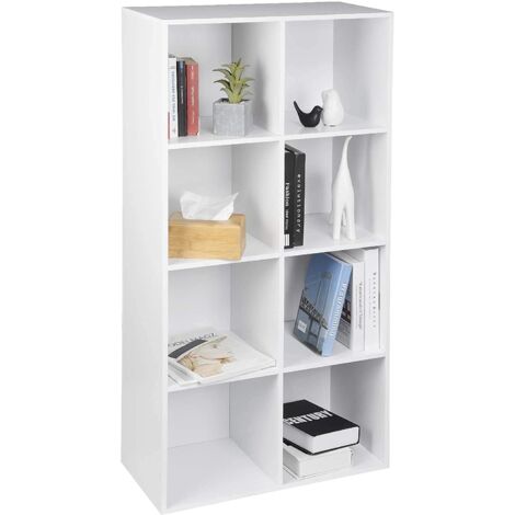 WOLTU bookcases Book Shelf Cube Storage Units Wood Storage Shelves for Bedroom White 89 cm