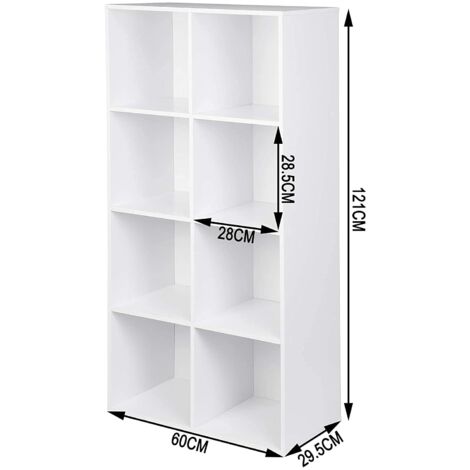 WOLTU bookcases Book Shelf Cube Storage Units Wood Storage Shelves for Bedroom White 89 cm