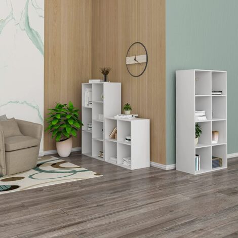WOLTU bookcases Book Shelf Cube Storage Units Wood Storage Shelves for Bedroom White 89 cm