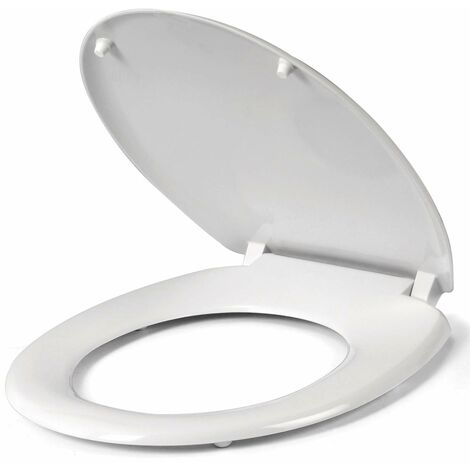 WOLTU Soft Close WC Toilet Seats Anti-Bacterial Adjustable Hinge Bathroom Bottom Fixed White