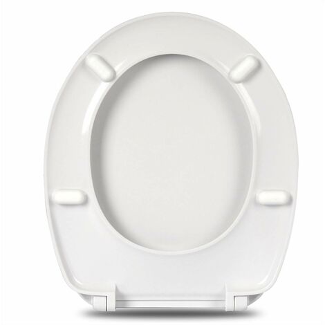 WOLTU Soft Close WC Toilet Seats Anti-Bacterial Adjustable Hinge Bathroom Bottom Fixed White
