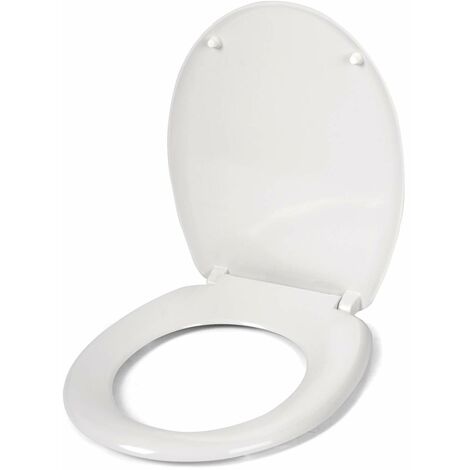 WOLTU Soft Close WC Toilet Seats Anti-Bacterial Adjustable Hinge Bathroom Bottom Fixed White