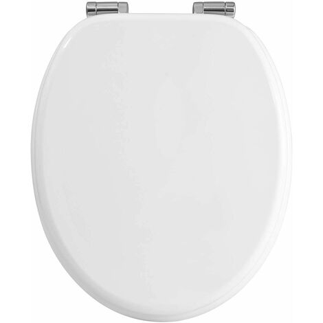 WOLTU Wooden Toilet Seat Soft Close Loo Seat for Bathroom Bottom Fixing Fittings 