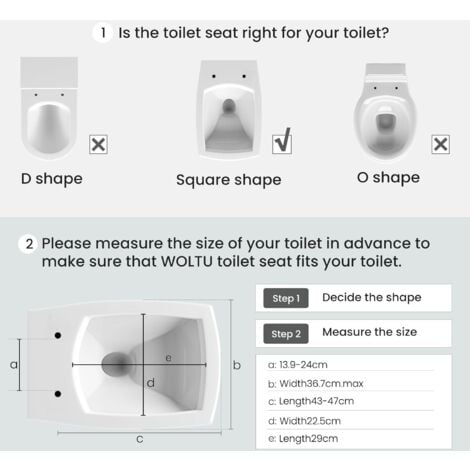 WOLTU Square WC Toilet Seats White Soft Close Quick Release Toilet Lid Cover