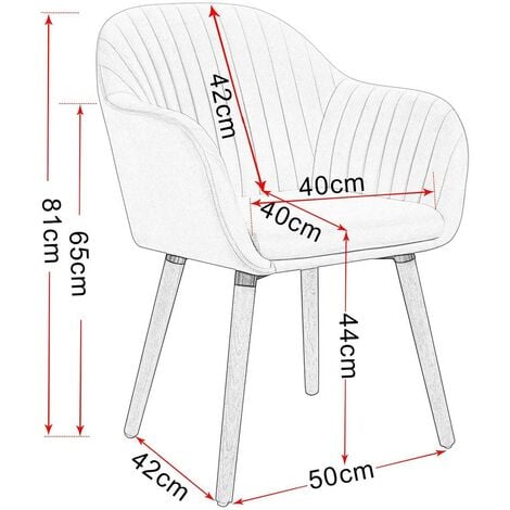 WOLTU 1x Kitchen dining chairs Living Room Corner chairs with Velvet Solid Wood Light Grey