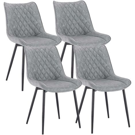 WOLTU 4 pcs dining chairs Kitchen Counter chairs Lounge Leisure Living Room Grey
