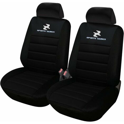 WOLTU Car Van Seat Covers Front Pair black Universal for Cars Vans Car Seat Protector Black