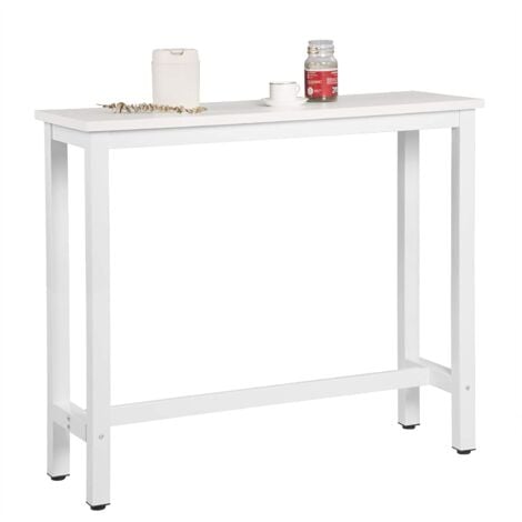 WOLTU Kitchen Bar Table Counter Breakfast Dining Table Coffee Table Metal Legs White