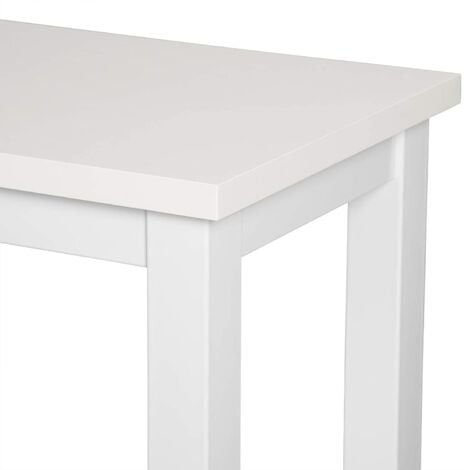 WOLTU Kitchen Bar Table Counter Breakfast Dining Table Coffee Table Metal Legs White