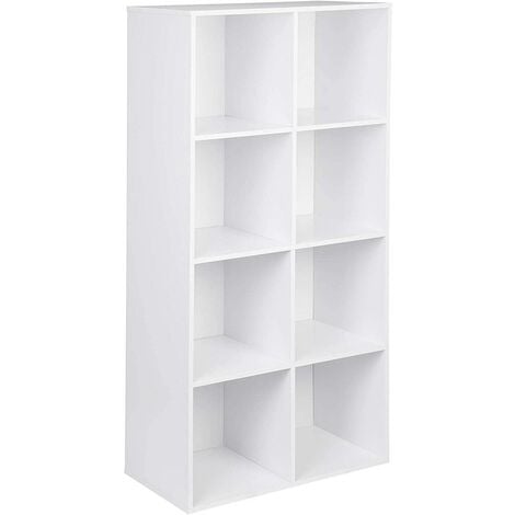 WOLTU bookcases Book Shelf Cube Storage Units Wood Storage Shelves for Bedroom White 121 cm