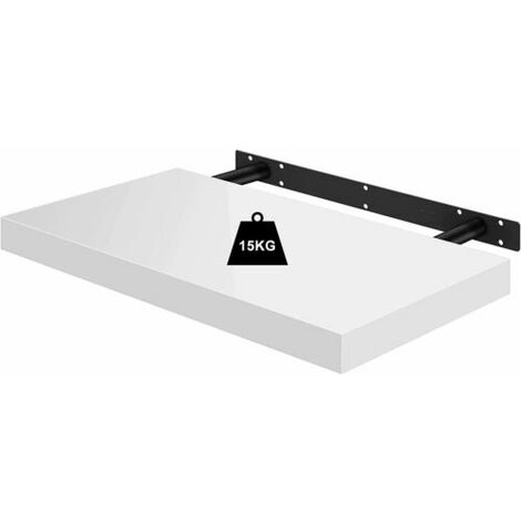 WOLTU High Gloss Floating Shelf Shelves Display Unit Wall Mounted bookcases 1 x White 25 cm